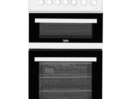 Beko EDVC503W 50cm Electric Double Oven with Ceramic Hob - White Hot on Sale